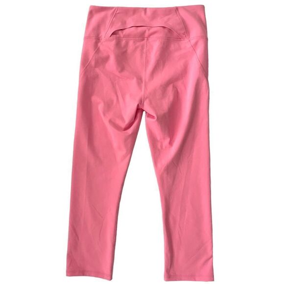 Under Armor UA HeatGear Reflect Hi-Rise Fitted Capris Pink White Graphic - Picture 3 of 14